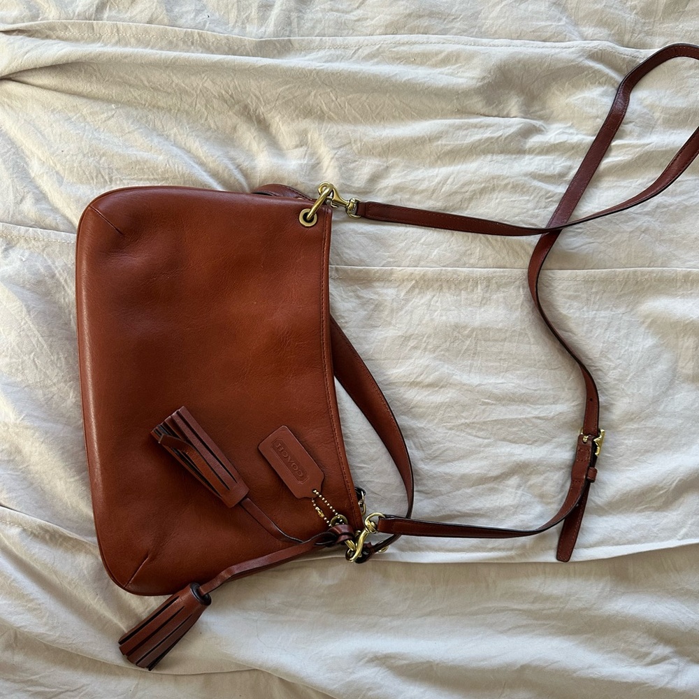 Coach Tan Leather Shoulder Bag - Picture 2 of 10